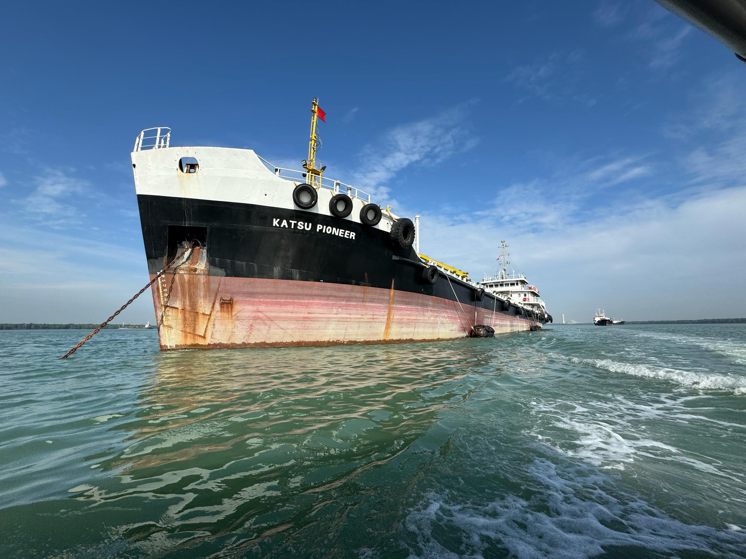 A vessel underway during a condition assessment